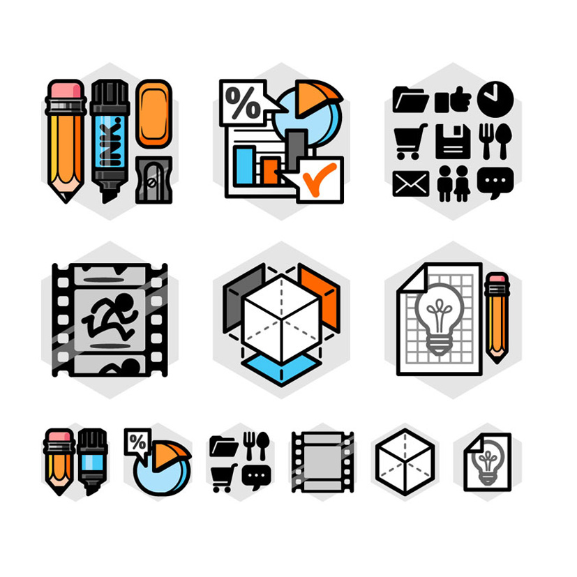 icoon ontwerp Work icons set kleur