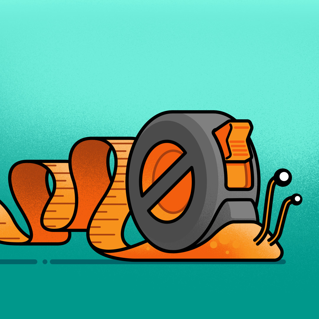 illustratie editorial Snelheid rolmaat slak speed snail illustration